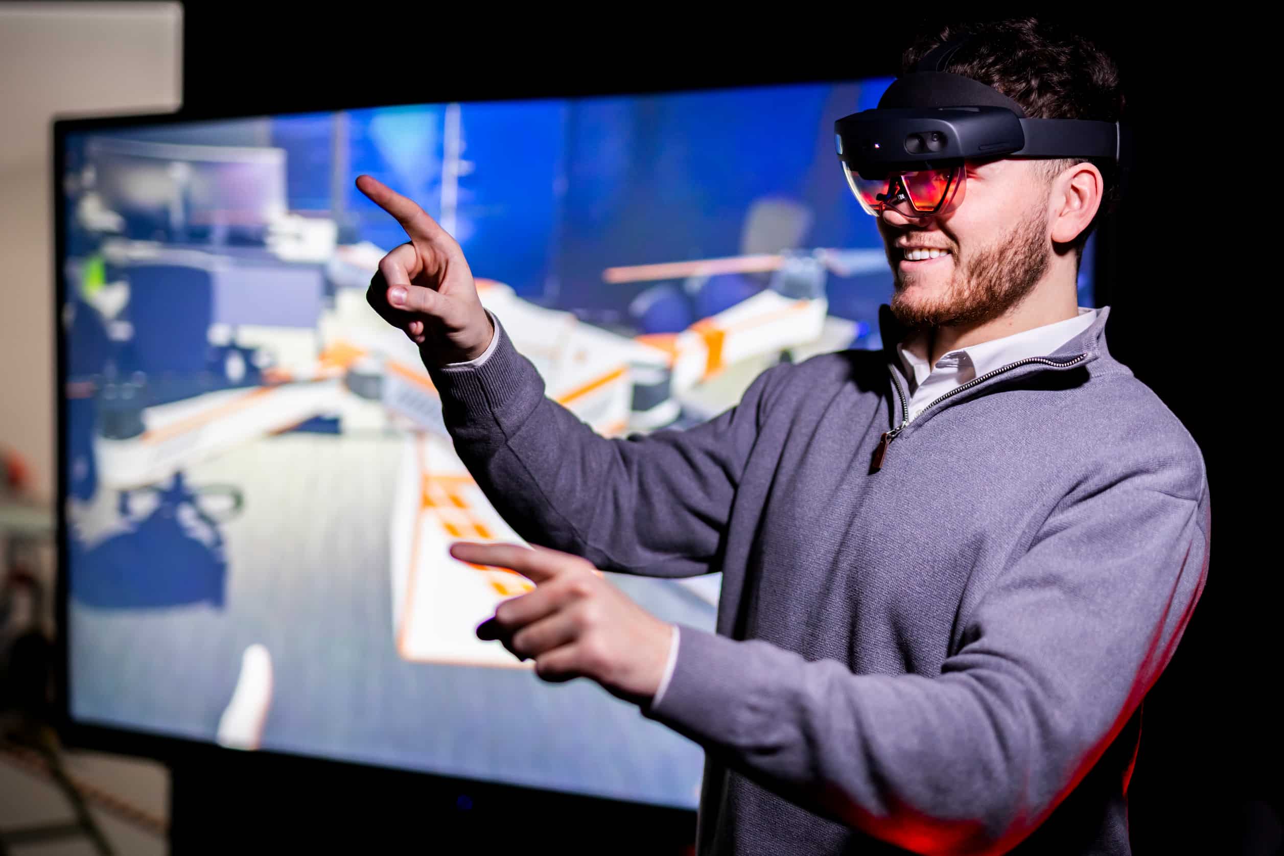 Young man demonstrating 3D glasses