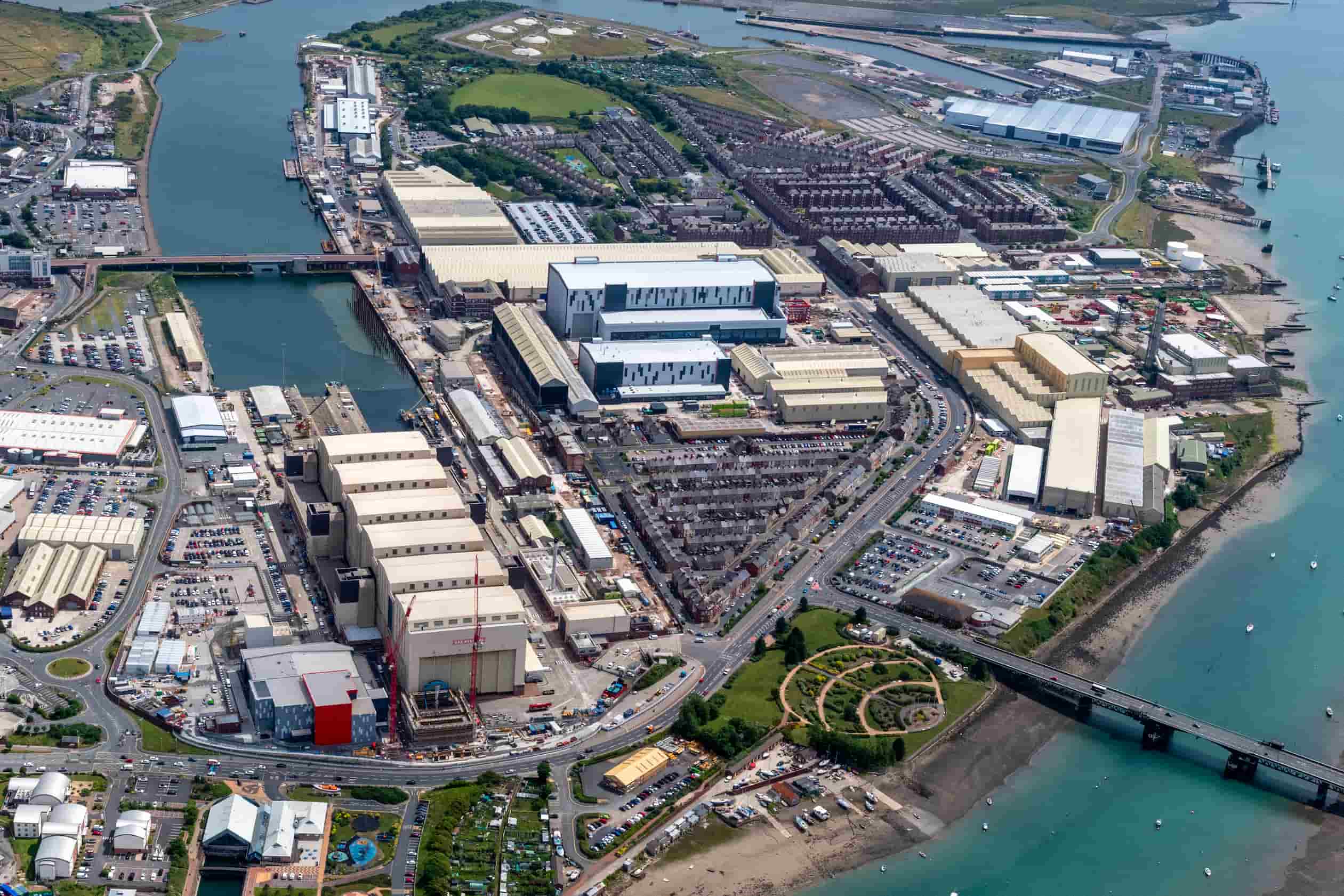 Aerial shot of port